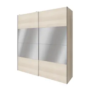 GoodHome Atomia Matt oak effect Particle board Mirrored Wardrobe (H)2250mm (W)2000mm (D)655mm