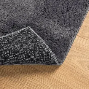 Rug HUARTE Short Pile Soft and Washable Anthracite 140x200 cm