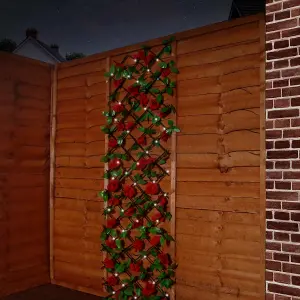 Gardenwize Solar Red Flower 100 LED Trellis