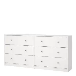 6 Drawer Chest (3+3) in White May