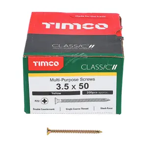 TIMCO Classic Multi-Purpose Countersunk Gold Woodscrews - 3.5 x 50 (200pcs)