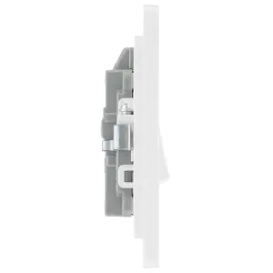 BG Evolve 20A Double Pole Single Wall Switch with LED, Brushed Steel