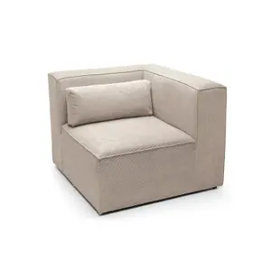 Doris Corner Unit Module in Beige Cord Chenille