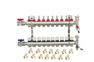 Warmer System Underfloor Heating 10 Port PSW Manifold with Grundfos Pump and Blending Valve Set