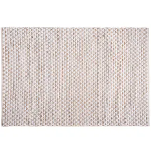 Cotton Area Rug 140 x 200 cm Beige TUNCELI