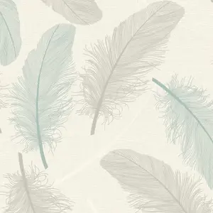 Elstow Teal Feather Classic Textured Wallpaper