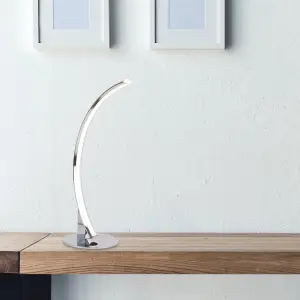 First Choice Lighting Polished Chrome LED Arc Table Lamp