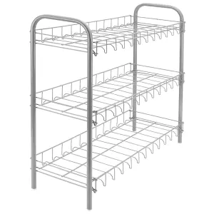 Metaltex 3-Tier Shoe Rack Shoe 3 Silver Grey