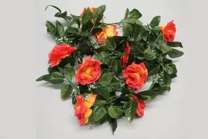 Best Artificial 7ft Red-Yellow Silk Rose Garland decoration - perfect from home, office or events