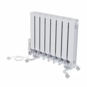 Electric Oil Filled Radiator WiFi Timer Portable Wall Mounted Thermostat Heater White 1500W