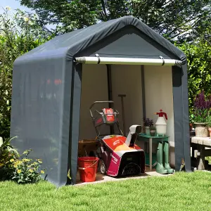 COSTWAY Garden Storage Shelter 240 x 195 cm Outdoor Motorcycle Bike Shed Garage Storage