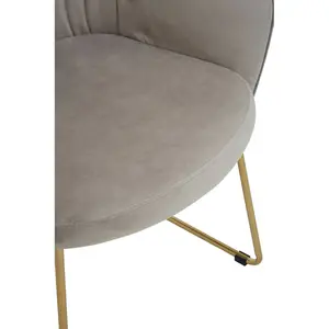 Interiors by Premier Mink Velvet Dinner Chair , Easy to Care Armrest Accent Dining Chair, Easily Adjustable Indoor Chair