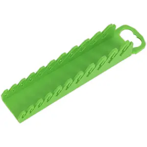 10x Green TPR Stubby Spanner Tool Rack for Wall Mounting - Organize Your Workspace