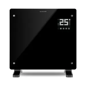 WiFi Smart Electric Glass Panel Heater 1000W Wall Mounted Or Free Standing Black