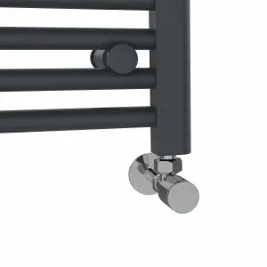 Rinse Modern Bathroom Heated Towel Rail Ladder Radiator 600x500mm Straight for Bathroom Kitchen Anthracite