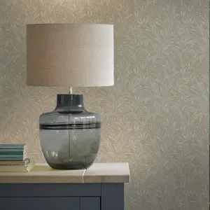 Laura Ashley Barley Neutral Leaf Smooth Wallpaper