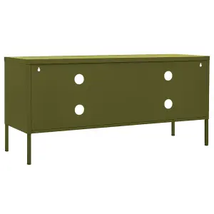 Berkfield TV Cabinet Olive Green 105x35x50 cm Steel