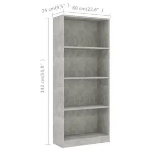 Attwood Bookcase Sonoma Oak/White / 142cm H x 60cm W x 24cm D