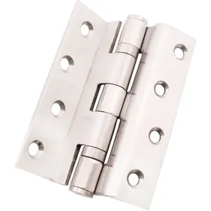 AFIT Satin Stainless Steel Rebated Cranked Stormproof Hinges 4" 102mm - Pair