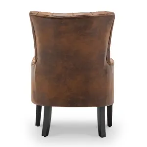 Faux Leather Suede Brown Gabriella Accent Chair