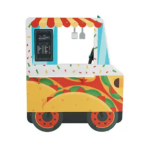 Teamson Kids My Little Helper Kids Wooden Play Taco Truck Playset with Accessories, Multicolour