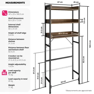 Shower caddy Seattle - 3 Tiers - Industrial wood dark, rustic