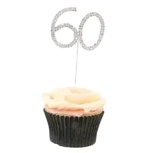 Apac Diamante 60th Cake Topper Silver (One Size)