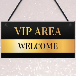 Red Ocean Novelty Welcome VIP AREA Home Bar Hanging Signs BBQ Garden Decor Signs Plaques