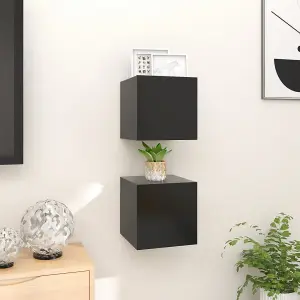 Berkfield Wall Mounted TV Cabinets 2 pcs Black 30.5x30x30 cm