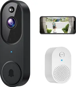 SHARKPOP 1080P Video Doorbell Camera Wireless With 2-Way Audio, Ring Chime Included, Smart Human Motion Detection, HD Night Vision, Cloud Storage,