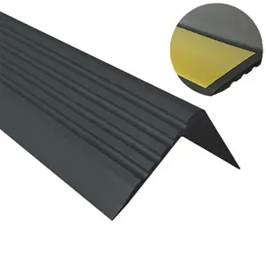 Self-adhesive stair anti slip nosing rubber angle step edge PVC RGP 90cm black