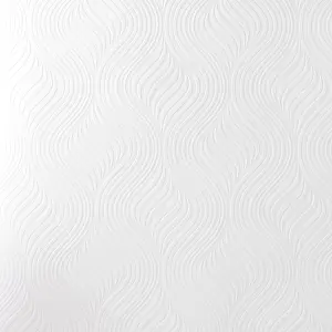 Superfresco Paintable Pure Curvy Textured White Durable Wallpaper