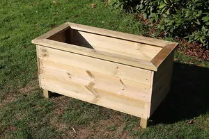 Trough Planters, Wooden Garden Pot/Tub for Plants - L40 x W80 x H40 cm - Fully Assembled