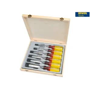 Irwin Marples M373 Bevel Edge Chisel Set with Splitproof Handles - 6 Piece