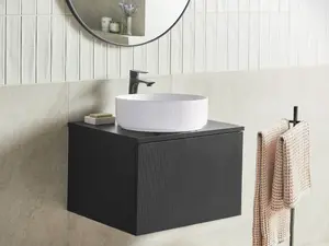 Bathroom Wall Mounted Cabinet 60 x 52 cm Black ALZIRA