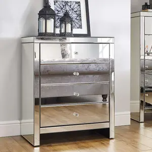 Birlea Seville 4 Drawer Chest Mirrored