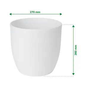 Verve White Ceramic Plant pot (Dia) 27cm, (H)26cm, 11L