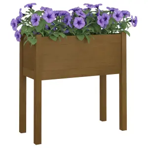 Berkfield Garden Planter Honey Brown 70x31x70 cm Solid Pinewood