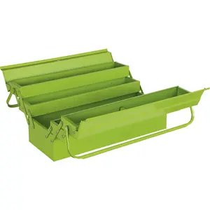 530mm Green Cantilever Toolbox with 4 Trays - Portable Tool Storage Case