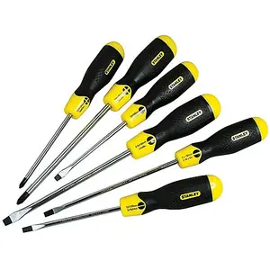 Stanley 6 Piece Cushion Grip Screwdriver Set 5-98-001 STA598001 Pozi Flare