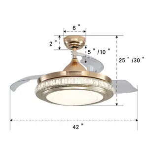 Diep Ceiling Fan with LED Lights