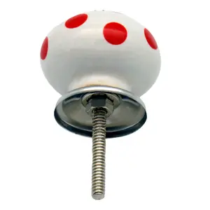 Nicola Spring - Round Ceramic Cabinet Knobs - Spot - Pack of 6