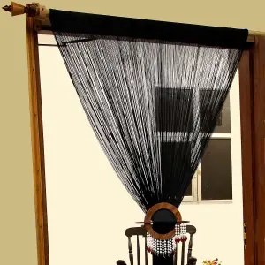 Homescapes Polyester Black String Curtain