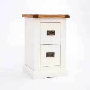 Cosenza 2 Drawer Petite Bedside Table Brass Drop Handle