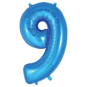 Oaktree Number 9 Foil Balloon Blue (One Size)