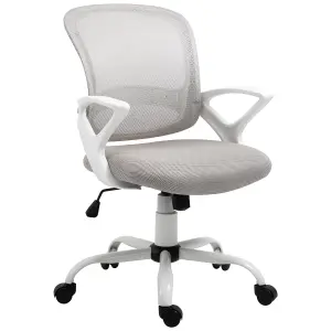 Vinsetto Mesh Office Chair Swivel Desk Task Computer Chair with  Lumbar Back Support, Adjustable Height, Arm for Home, Grey