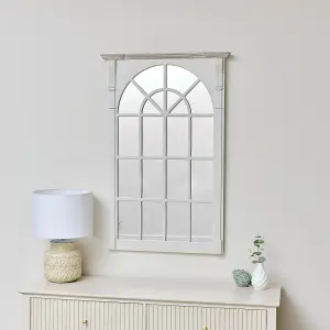 Melody Maison Large Cream Window Style Wall Mirror - Lyon Range 66cm x 100cm