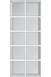 MirrorOutlet - All Glass Modern 10 Panel Tray design Wall Mirror 318 x 106cm (10ft5 x 3ft6)