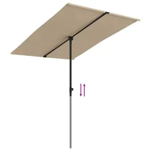 Berkfield Outdoor Parasol with Aluminium Pole 2x1.5 m Taupe