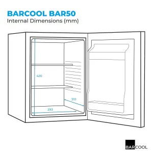 Barcool Bar50 LED Mini Bar Fridge